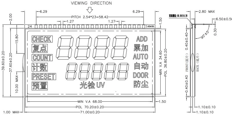 wholesale TN LCD module for cash counter